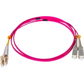 Переходной оптический шнур NIKOMAX, MM 50/125 OM4, SC/UPC-LC/UPC, двойной, 2 мм, 1 м NMF-PC2M4C2-SCU-LCU-001 (артикул 16394759) – фото 1