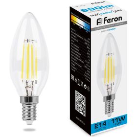 Светодиодная лампа FERON LB-713 Свеча E14 11W 6400K, 38231 (артикул 22785009) – фото 1
