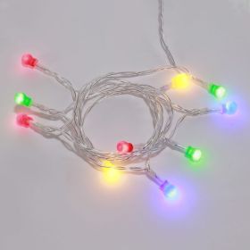 Светодиодная гирлянда NEON-NIGHT Шарики 1.5м, 10LED, цвет свечения мультиколор, 2хАА 303-092 (артикул 16376436) – фото 1