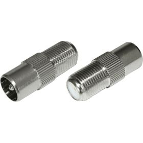 Антенный переходник REXANT RG-6, SAT, гнездо F - штекер ТВ 06-0025-A (артикул 22374087) – фото 1