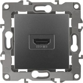 Розетка ЭРА 12-3114-12 HDMI, IP20, 12, графит Б0027487 (артикул 15981797) – фото 1