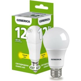 Светодиодная лампа GENERICA A60 груша 12Вт 230В 3000К E27 LL-A60-12-230-30-E27-G (артикул 25127883) – фото 1