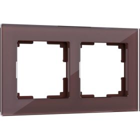 Рамка на 2 поста WERKEL W0021118 мокко стекло a051098 (артикул 15777468) – фото 1