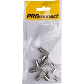 Антенный переходник PROCONNECT RG-6, SAT, гнездо F - штекер ТВ, угловой 5шт 05-4311-4-9 (артикул 22374117) – фото 1