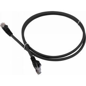 Патч-корд LANMASTER RJ45 - RJ45, 4 пары, UTP, категория 5е, 0.5 м, черный, LSZH, LAN-PC45/U5E-0.5-BK (артикул 16466034) – фото 1