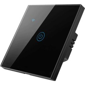 Умный однокнопочный сенсорный выключатель Roximo черный SWSEN01-1B (артикул 21457234) – фото 1