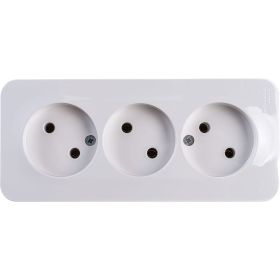 3-ая розетка Schneider Electric BLANCA открытой установки, без заземления, без шторок, белый BLNRA000311 (артикул 16314199) – фото 1