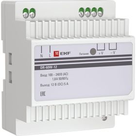 Блок питания EKF, 12В DR-60W-12 PROxima dr-60w-12 (артикул 16373436) – фото 1