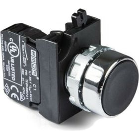 Нажимная кнопка Emas круглая чёрная, 250В AC, 4А, CM100DH (артикул 16294691) – фото 1