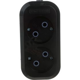 Розеточная колодка TDM 2 гнезда 2П б/з 10А 250В черная SQ1806-0112 (артикул 16060483) – фото 1