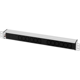 Блок розеток ЦМО Rem-32, с индикацией, 12 IEC 60320 C13, 32 А, алюминий, 19"", колодка R-32-12C13-I-440-K (артикул 16301799) – фото 1