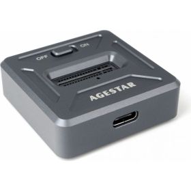 Докстанция AgeStar USB 3.1 SSD M.2 NVME, алюминий, серый, 31CBNV1C (GRAY) (артикул 21213544) – фото 1
