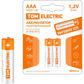 Аккумулятор TDM AAA-1100 mAh Ni-MH BP-2 SQ1702-0076 (артикул 18148795) – фото 1