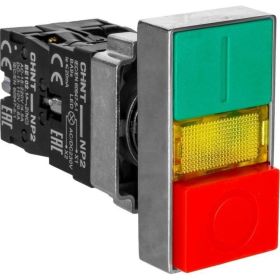Двойная кнопка CHINT NP2-EW8465 1НО+1НЗ AC/DC 220/230В(LED) IP40 574745 (артикул 22815345) – фото 1