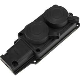 Двухместная штепсельная розетка PROCONNECT влагозащищенная 2P+PE 230V, 16 А, IP44 каучук 111-112-4 (артикул 21587158) – фото 1