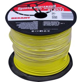 Провод ПГВА REXANT 1х1.00 кв.мм, желтый, бухта 100 м 01-6522 (артикул 16124561) – фото 1