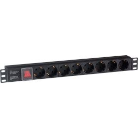 Блок розеток ExeGate горизонтальный ServerPro PDU-19H801 Al-8S-C14-SW, 19, 1U, Алюминий, 8 Schuko 280840 (артикул 21641476) – фото 1