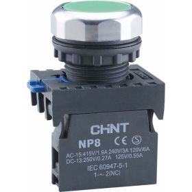 Кнопка управления CHINT NP8-10BN/3 без подсветки зел. 1НО IP65 (R) 667232 (артикул 22815327) – фото 1