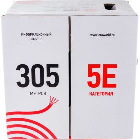 Кабель ЭРА витая пара U/UTP 2x2x24AWG Cat5e CU PVC 305м Б0044428 (артикул 16111040) – фото 1