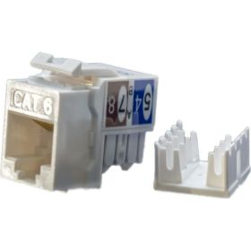 Вставка Keystone Hyperline KJ9-8P8C-C6-90-WH Jack RJ-45(8P8C), категория 6, белая 432594 (артикул 19589730) – фото 1