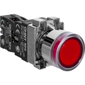 Кнопка управления CHINT NP2-BW3461 1НО красн. AC/DC 230В(LED) IP40 573832 (артикул 22815459) – фото 1