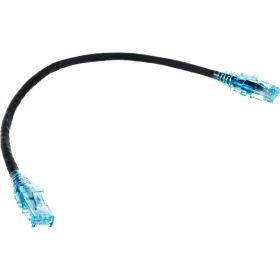 Патч-корд Hyperline PC-LPM-UTP-RJ45-RJ45-C6-0.3M-LSZH-BK U/UTP, Cat.6 (100% Fluke Component Tested), LSZH, 0.3 м, черный 230182 (артикул 19590144) – фото 1