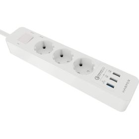 Удлинитель с USB зарядкой HARPER UCH-340 White QC3.0 H00002821 (артикул 16869403) – фото 1