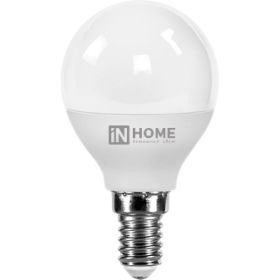 Светодиодная лампа IN HOME LED-ШАР-VC 8Вт 230В Е14 3000К 600Лм 4690612020549 (артикул 15918888) – фото 1