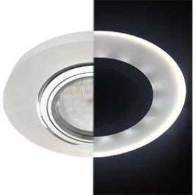Светильник Ecola MR16 LD1650 GU5.3 Glass стекло, подсветка, круг, матовый - хром 25x95 SL1650EFF (артикул 17135023) – фото 1