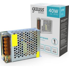 Блок питания Gauss Basic 12V 40W IP20 1/120 BT502 (артикул 21529462) – фото 1