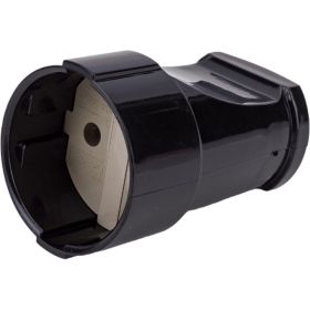 Разборная розетка General Lighting Systems GRV-S-10-R-B-IP20 10А круглая, б/з черная IP20 Рас. 470501 (артикул 21533770) – фото 1