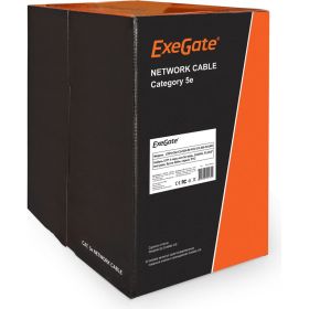 Кабель UTP ExeGate 4 пары, категория 5e, медь, 24AWG, FLUKE test pass, бухта 305м, серый, PVC 256748 (артикул 16492177) – фото 1