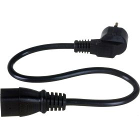 Шнур питания LANMASTER C19-Schuko, 3х1.5, 220В, 16А, черный, 0.5 метра LAN-PP19/SHA-0.5-BK (артикул 16466571) – фото 1