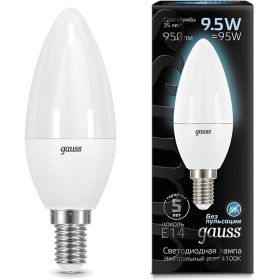 Лампа Gauss LED Свеча E14 9.5W 950lm 4100К 103101210 (артикул 15869240) – фото 1