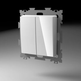 Двухклавишный выключатель CGSS белый Эстетика GL-W102-WCG (артикул 20033218) – фото 1