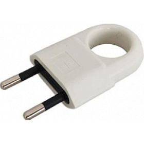 Разборная вилка General Lighting Systems GRV-P-10-FE-W-IP20 10А с ушком, без заземления, белая IP20 1/50/400 470515 (артикул 21533728) – фото 1