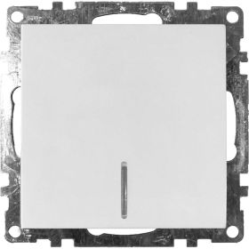 1-клавишный выключатель STEKKER с индикатором механизм GLS10-7101-01, 10А, Катрин, белый 39299 (артикул 19653588) – фото 1