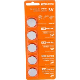 Элемент питания TDM CR2025 Lithium 3V BP-5 SQ1702-0028 (артикул 21450748) – фото 1