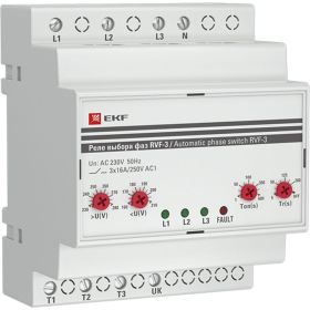 Реле выбора фаз EKF PROxima РВФ-3 RVF-3 (артикул 16058534) – фото 1