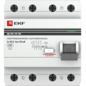 Устройство защитного отключения EKF ВД-100, 4P, 32А/30мА, PROxima SQ elcb-4-32-30-em-pro (артикул 16141345) – фото 1