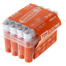Элемент питания TDM LR03 AAA Alkaline 1,5V BOX-24 SQ1702-0033 (артикул 18165955) – фото 1