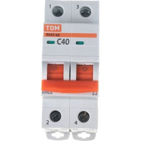 Автоматический выключатель TDM ВА47-60 2Р 40А 6кА характеристика С SQ0223-0097 (артикул 20751009) – фото 1