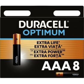 Батарейки Duracell Optimum щелочные, размера ААА, 8 шт., Б0056025 (артикул 20772357) – фото 1