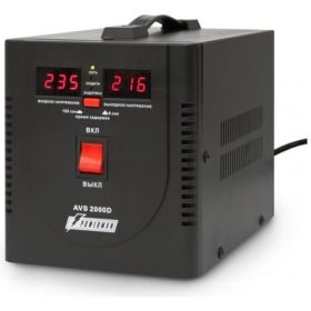 Стабилизатор напряжения Powerman 1ф 2 кВА AVS 2000 D Black 6028664 (артикул 15228627) – фото 1