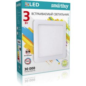 Встраиваемый светильник Smartbuy LED DL Square-3w/4000K/IP20 SBL-DLSq-3-4K (артикул 16484312) – фото 1