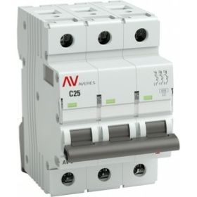 Автоматический выключатель EKF AV-6, 3P, 25A, 6kA, AVERES SQ mcb6-3-25C-av (артикул 16126575) – фото 1