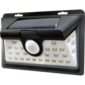 Настенный светильник Smartbuy на солнечных батареях, с датчиком движения, 24 LED, черный SBF-63-MS (артикул 20983623) – фото 1