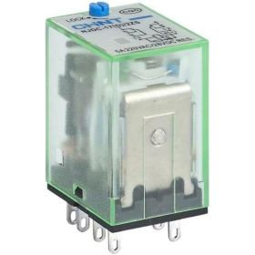 Промежуточное реле с кнопкой тестирования CHINT NJDC-17(D)/2Z 2 конт. с инд. LED 10А AC 220В 651044 (артикул 22815495) – фото 1