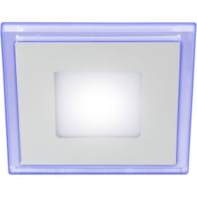 Светодиодный квадратный светильник ЭРА LED 4-9 BL c cиней подсветкой LED 9W 540LM 220V 4000K Б0017496 (артикул 15980705) – фото 1