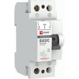 Электронное устройство защитного отключения EKF ВДТ-40 2P 16А/30мА Basic SQelcb-2-16-30e-sim (артикул 16141333) – фото 1